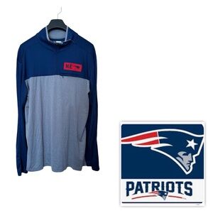 NWT NFL NEW ENGLAND PATRIOTS Men L Long Sleeve 1/4-Zip Performance Pullover Top